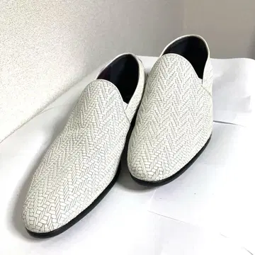 토네이도 마트 가죽 천연 가죽 화이트 W 메쉬 슬립온 M