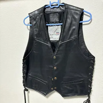 KADOYA K'SLEATHER 블랙 가죽 베스트 L 사이즈