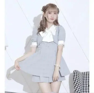 노에미 NOEMIE 셋업 체크 색스 반팔