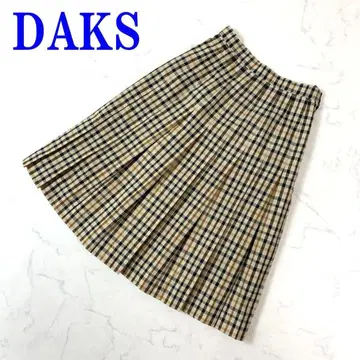 닥스 플리츠 스커트 베이지 폴리에스테르 면 60-88 C3817