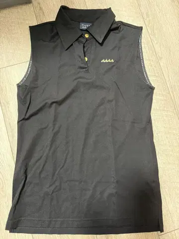 muta 블랙 슬리브리스 폴로 셔츠