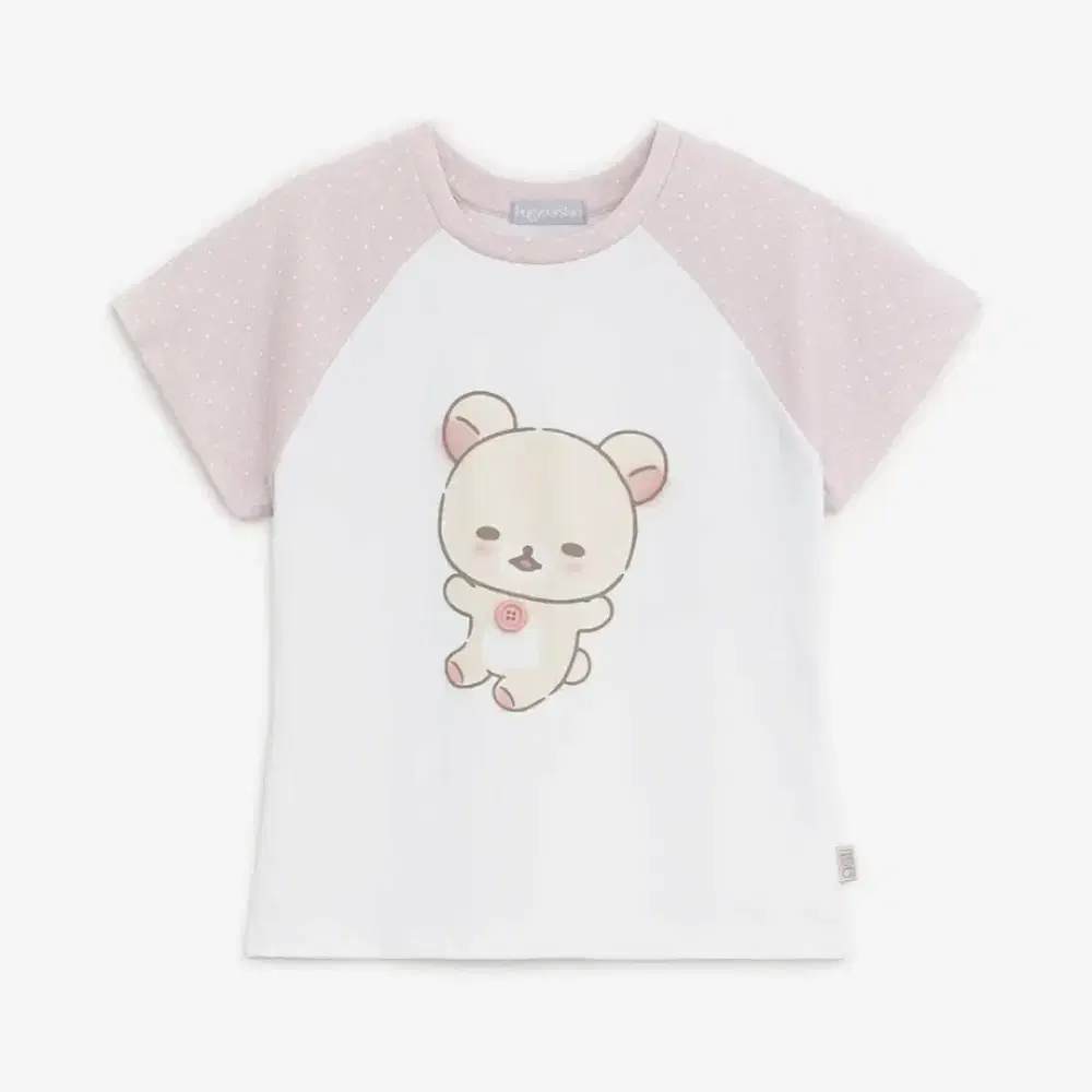 【hug your skin】コリラックマ ★Korilakkuma dot raglan tee★ Hug Your Skin Korilakkuma Dot Raglan T-shirt (White) #코