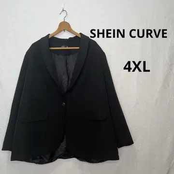 쉬인 커브 자켓 4XL 여성용 블랙 포멀 빅 사이즈