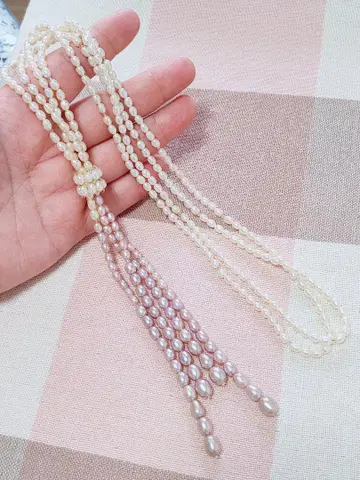 미사용품 담수 진주 롱 목걸이