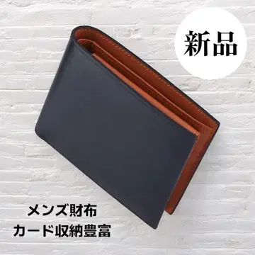 남성용 두겹 지갑 컴팩트 오렌지 블랙 선물 생일