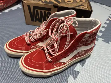 VANS 반스 스케이트 하이 38 50주년 기념 레드 산타 패턴