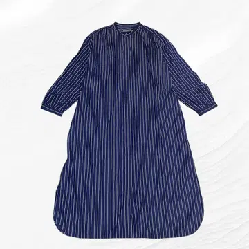 미사용급! 띠어리 럭스 밴드 카라 셔츠 원피스 네이비