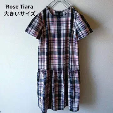 Rose Tiara 원피스 체크 티어드 루즈한 빅 사이즈