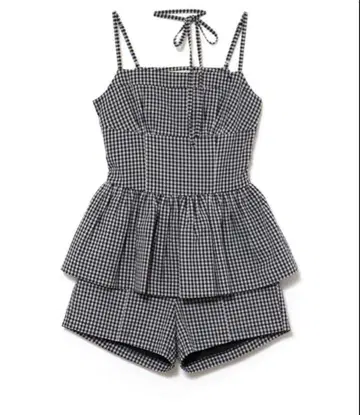 새상품 Andmary Gingham check set up