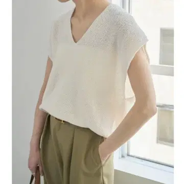 Spick and Span 페이퍼 얀 루즈 니트 베스트