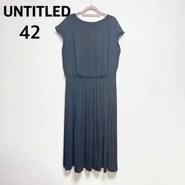 컨디션 최상 UNTITLED 프렌치 슬리브 조젯 원피스 다크 네이비 42
