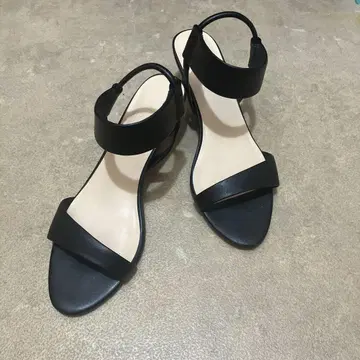 PLST 블랙 스트레치 스트랩 샌들 L 사이즈