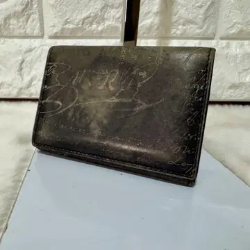 BERLUTI 명함지갑 블랙 가죽 캘리그래피 홀마크