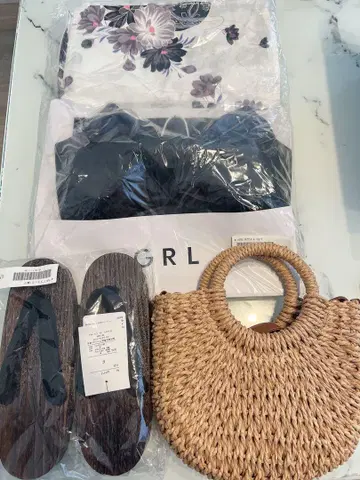 그레일 유카타 오비 타비 백 4종 세트