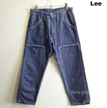 Lee 바지 이지 베이커 크롭 팬츠 [M] 얇은 소재, 중간 농도 파랑
