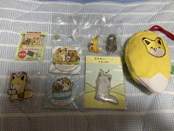 너구리와 여우 캔뱃지 미니 피규어 키링 묶음 판매