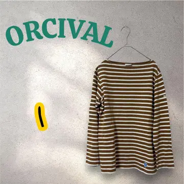 ORCIVAL 오르치발 긴팔 바스크 셔츠 브라운 화이트 1