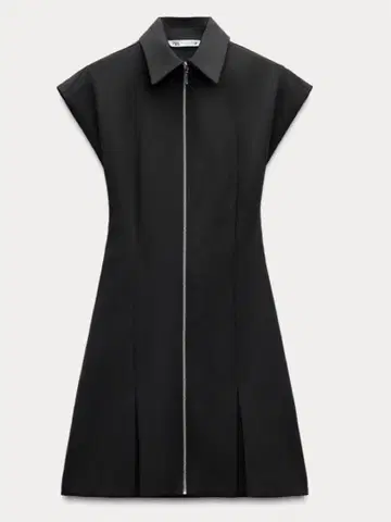 블랙 지퍼 무릎 기장 원피스 ZARA