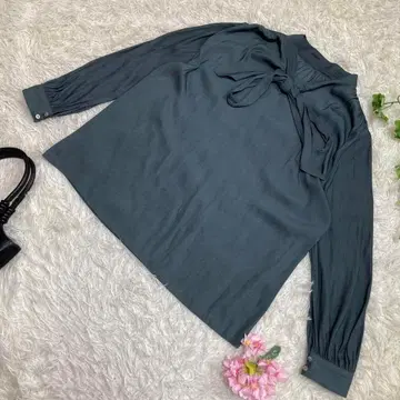 컨디션 최상 그린 라벨 릴랙싱 긴팔 블라우스 보타이 그린 세탁 가능