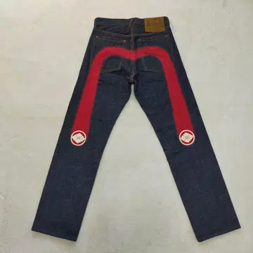 새상품급 EVISU PARIS W30 오구로 가문 문양 데님 팬츠 청바지