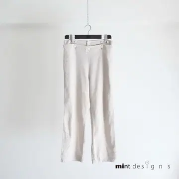 Mint designs 린넨 울 와이드 세일러 팬츠 베이지