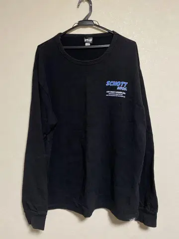 Schott 블랙 롱 슬리브 티셔츠