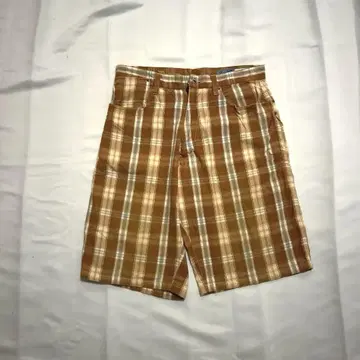 체크 반바지 브라운 계열 하프 팬츠 used
