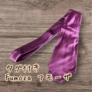 택 포함 Fumoza Fumoza 퍼플 새틴 넥타이 실크