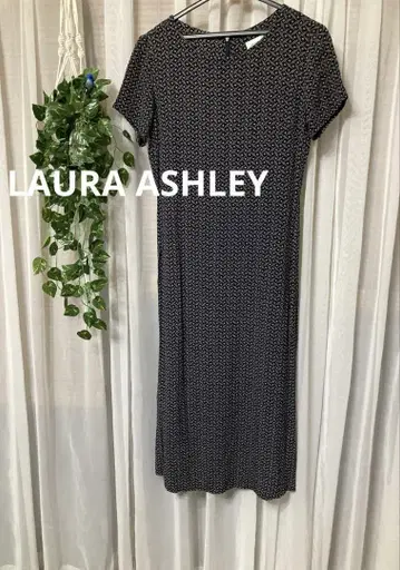 LAURA ASHLEY 로라 애슐리 롱 반팔 원피스 블랙 7호