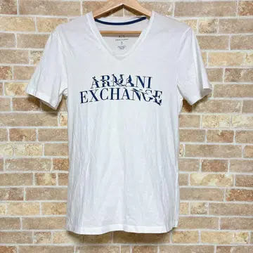 ARMANI EXCHANGE 아르마니 화이트 V넥 티셔츠 S