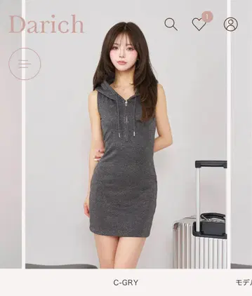 Darich 라메 맨투맨 미니 원피스
