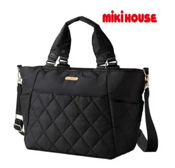 MIKIHOUSE [대용량/경량] 퀼팅 토트 마더백 블랙