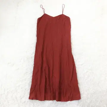 소니 라벨 슬리브리스 원피스 롱 기장 플레어 린넨 블렌드 빨간색 F
