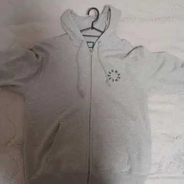 그레이 프론트 지퍼 후드티