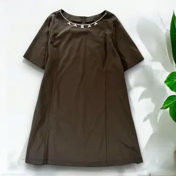 빅 사이즈 17+ Leilian 비쥬 장식 튜닉 티셔츠 카키