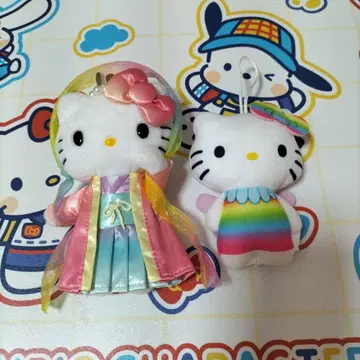 헬로키티 기모노 봉제 인형 2종 세트