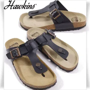 HAWKINS/호킨스 가죽 샌들 코르크 블랙 23.0cm