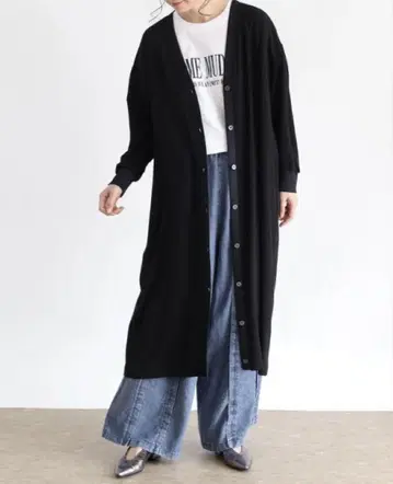 야마다야 CLOVE 조젯 롱 가디건 블랙