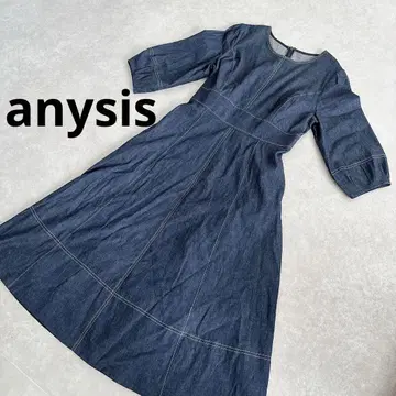 anysis 슬림 워싱 데님 원피스 롱 기장 M 사이즈