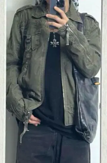실제 가죽 넓은 어깨 가방