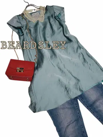 BEARDSLEY 비어즐리 튜닉 민트 그린 광택감 파티
