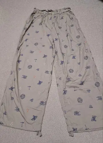 니코앤드 드라이 칠루이지 패턴 팬츠 베이지 마린 칠 팬츠