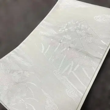 시원해! 여름 오비 명주 후쿠로 오비 꽃무늬 아이보리 계열