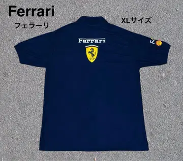 Ferrari 페라리 자수 로고 백 프린트 피케 셔츠 반팔 XL