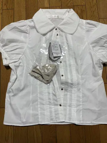 시마무라 쿠라로리 쿠루미 콜라보 마린 아카데미아 블라우스 4L 베이지