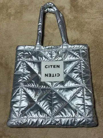 CITEN 실버 퀼팅 토트백