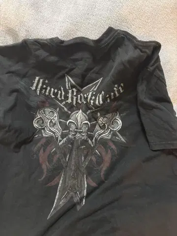 Hard Rock Cafe 펑크 그런지 구제 의류 스컬 백 프린트