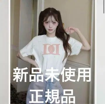다리치 화이트 퀼팅 아플리케 비쥬 티셔츠 darich