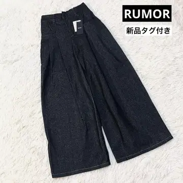 택 포함 새상품 RUMOR 블랙 와이드 턱 팬츠 F 사이즈