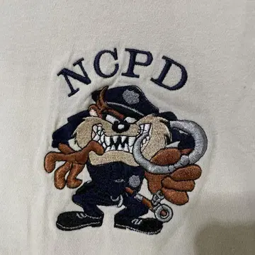 NCPD TAZ 타즈마니안 데빌 자수 원포인트 USA 구제 의류 티셔츠